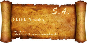 Stift Aranka névjegykártya